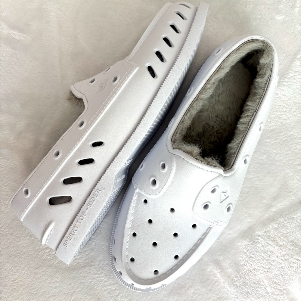 SPERRY Authentic Original Float Cozy Slip-On White Boat Shoe--NEW--8 - Picture 8 of 16